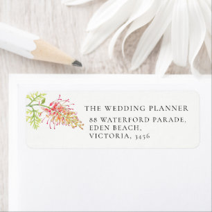 Grevillea botanical watercolor wedding reply