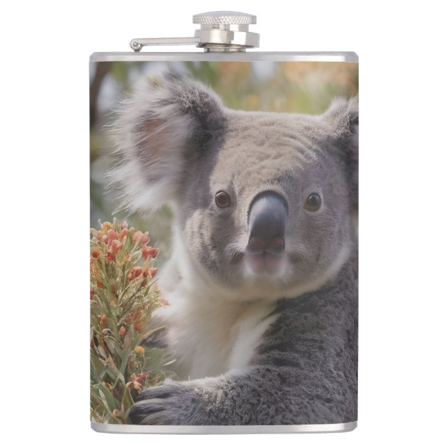 Grevillea Koala Bear, Hip Flask (Front)