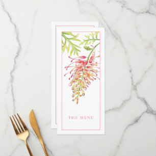 Grevillea watercolor floral wedding menu