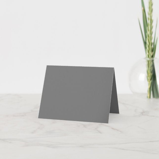 Grey #767676 Folded Thank You Card (Front)