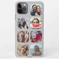 Grey 7 Photo Collage Template iPhone Case
