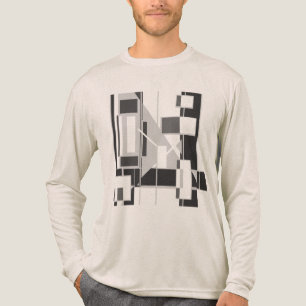 Grey Abstract Art Cubist Geometric MCM-inspired Tri-Blend Shirt