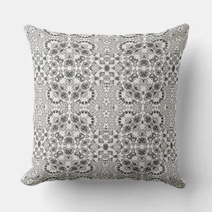 Grey abstract ethnic ornament decor cushion