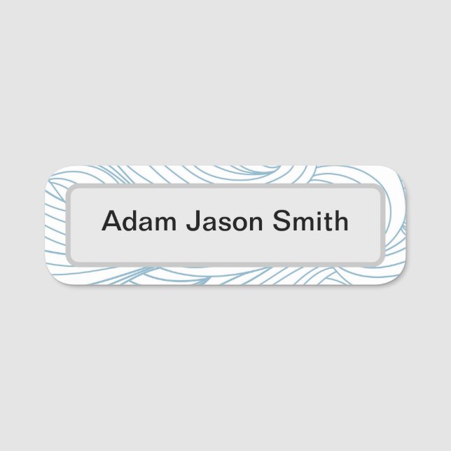 Grey abstract line name tag (Front)