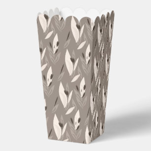 Grey abstract red retro flower pattern favour box