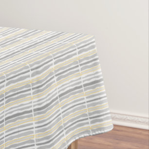 Grey Abstract Stripes Geometric Pattern Tablecloth