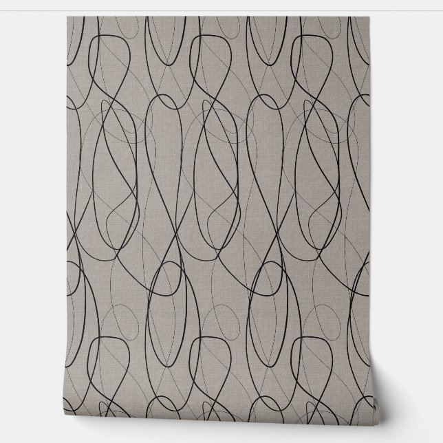 Grey Abstract Wallpaper Modern Lines Design  (Unrolling)