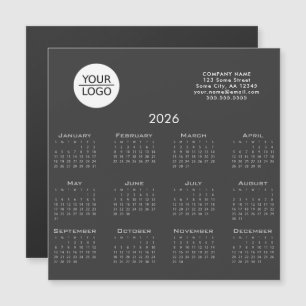 Grey Add your Logo 2026 Calendar Company Magnet