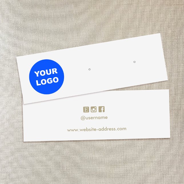 Grey Add Your Logo Stud Earring Display Card (Creator Uploaded)