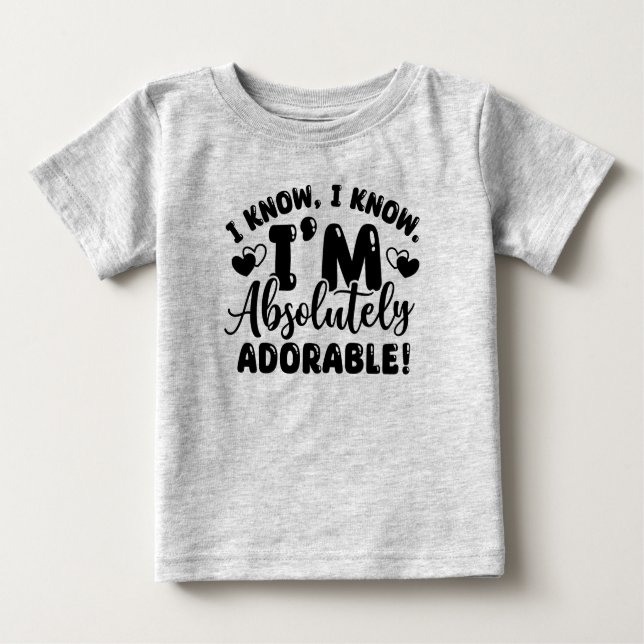Grey Adorable Baby T-shirt (Front)