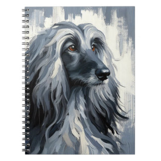 Grey Afghan Hound Portrait Notebook