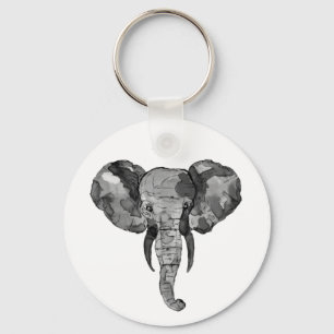 Grey African Elephant Key Ring