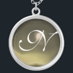 Grey Agate Gem  Monogram Silver Plated Necklace<br><div class="desc">Elegant and unique design  with gemstone. Very accurated nurbs modelling and rendering in 3D Studio Max by Bulgan Lumini .Part from series Hyper Talismans.</div>