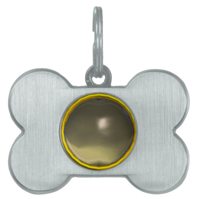 GREY AGATE GEM STONE PET NAME TAG (Front)