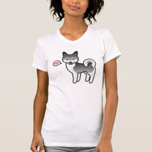 Grey Alaskan Klee Kai Dog Love Illustration T-Shirt