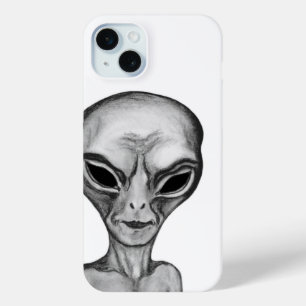 Grey Alien iPhone 15 Mini Case