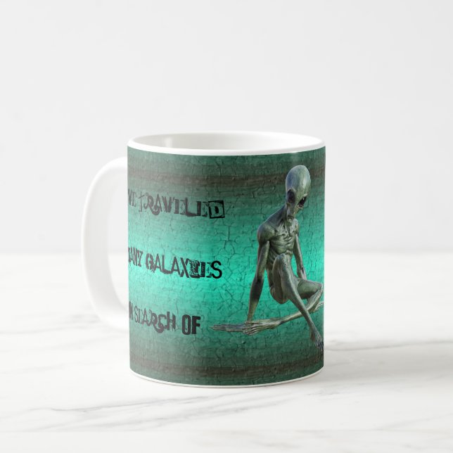 Grey Alien Coffee Lover  Mug (Front Left)
