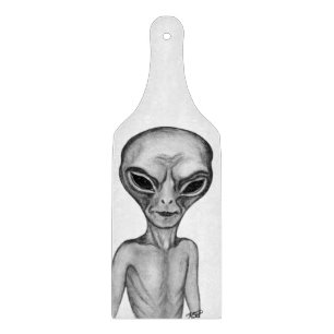 Grey Alien Cutting Board