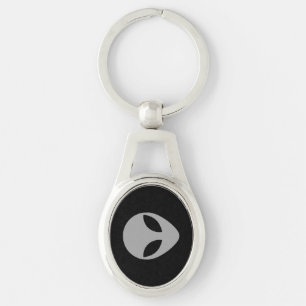Grey Alien Head Key Ring