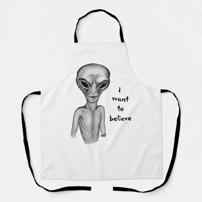 Grey Alien , I want to believe Apron (Front)