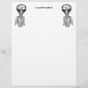 Grey Alien , I want to believe Custom Letterhead