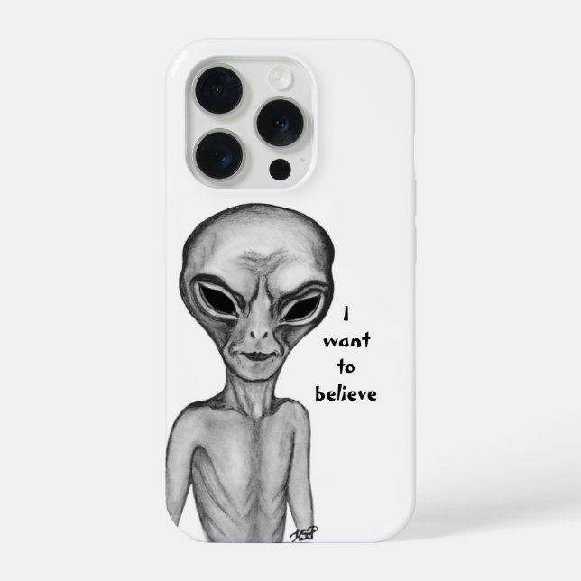 Grey Alien , I want to believe iPhone Case (Back)