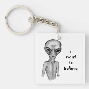 Grey Alien , I want to believe Key Ring
