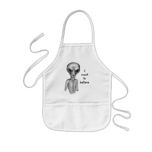 Grey Alien , I want to believe Kids Apron