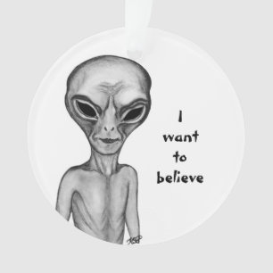 Grey Alien , I want to believe Ornament