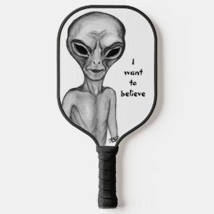 Grey Alien , I want to believe Pickleball Paddle