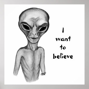 Grey Alien , I want to believe Poster