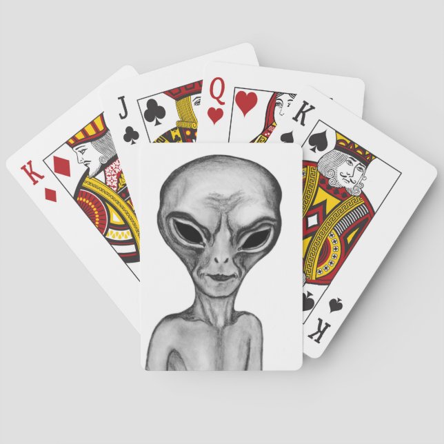 Grey Alien Playing Cards (Back)