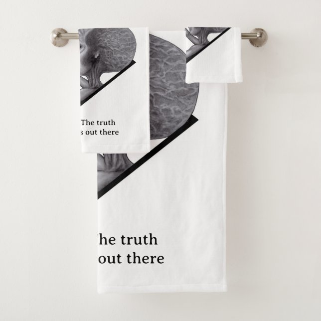 Grey Alien, the truth is out there Bath Towel Set (Insitu)