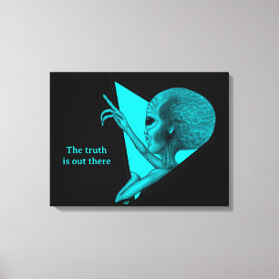 Grey Alien, the truth is out there Canvas Print
