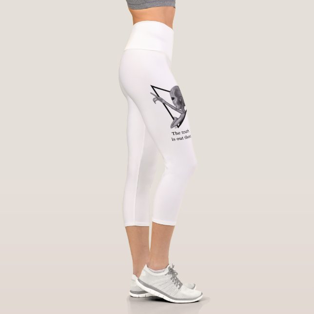 Grey Alien, the truth is out there Capri Leggings (Right)