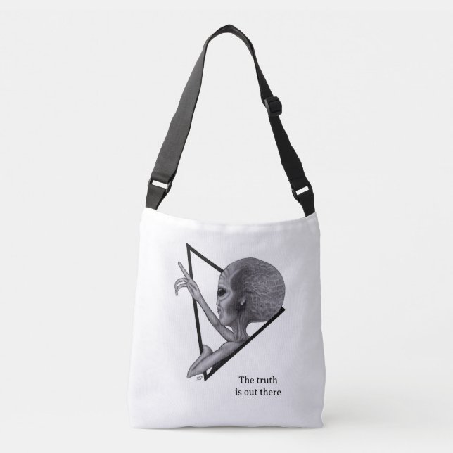 Grey Alien, the truth is out there Crossbody Bag (Front)
