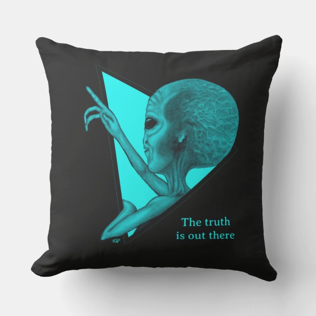 Grey Alien, the truth is out there Cushion (Front)