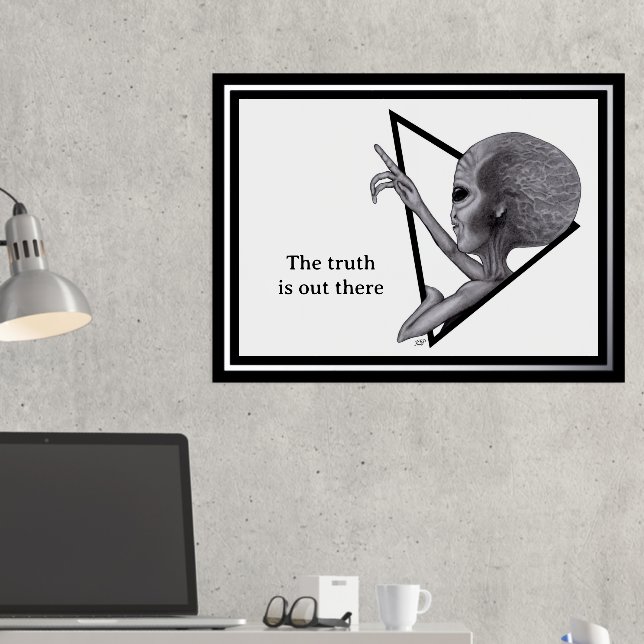 Grey Alien, the truth is out there Foil Prints (In Situ (Desk 2))