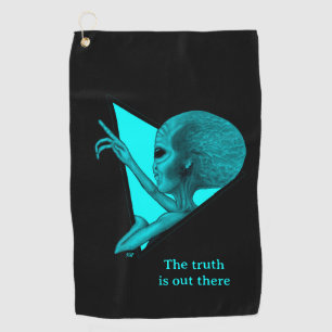 Grey Alien, the truth is out there Golf Towel