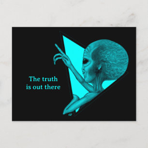 Grey Alien, the truth is out there Holiday Postcard