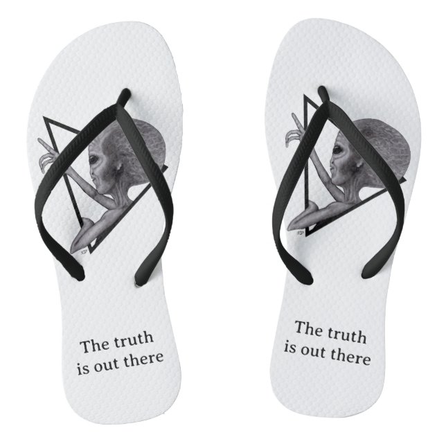 Grey Alien, the truth is out there Jandals (Footbed)