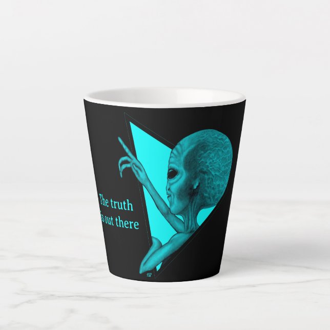 Grey Alien, the truth is out there Latte Mug (Front)