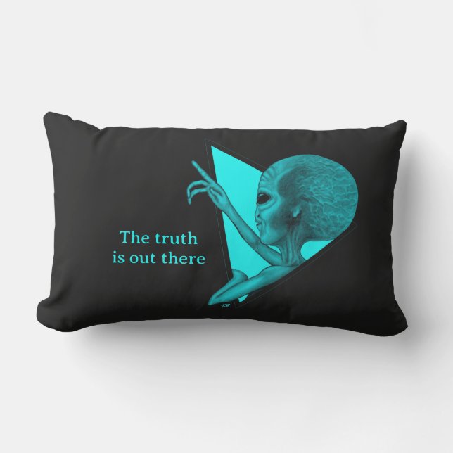 Grey Alien, the truth is out there Lumbar Cushion (Front)