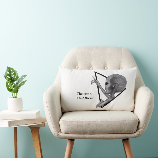 Grey Alien, the truth is out there Lumbar Cushion (Chair)