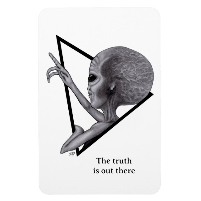 Grey Alien, the truth is out there Magnet (Vertical)