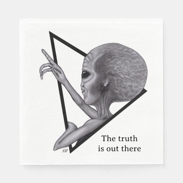 Grey Alien, the truth is out there Napkin (Front)