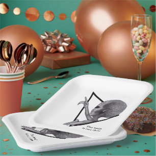 Grey Alien, the truth is out there Paper Plate