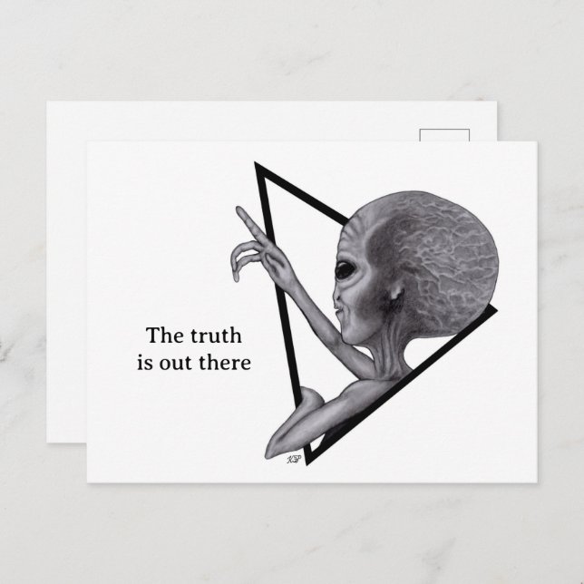 Grey Alien, the truth is out there Postcard (Front/Back)