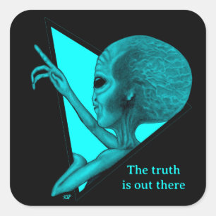 Grey Alien, the truth is out there Square Sticker