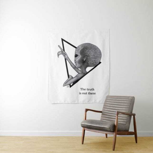Grey Alien, the truth is out there Tapestry (In Situ)